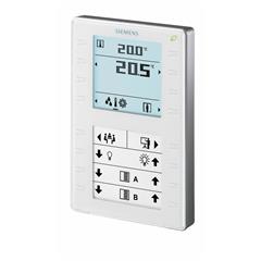 Qmx3 P37 Room Operator Unit Knx With Temperature Sensor Segmented Backlit Display Configurable Touchkeys Led Display White