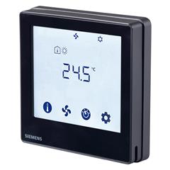Rdf800kn Vb Touch Screen Room Thermostat For 2 4 Pipe Fan Coil Universal Applications Or Compressors In Dx Type Equipment Black
