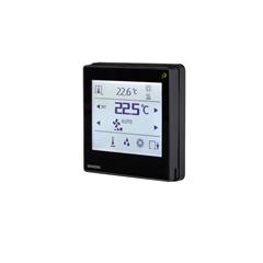 Qmx3 P35h Bsc Room Operator Unit Knx Pl Link With Temperature Sensor Dot Matrix Backlit Display Touchscreen Black